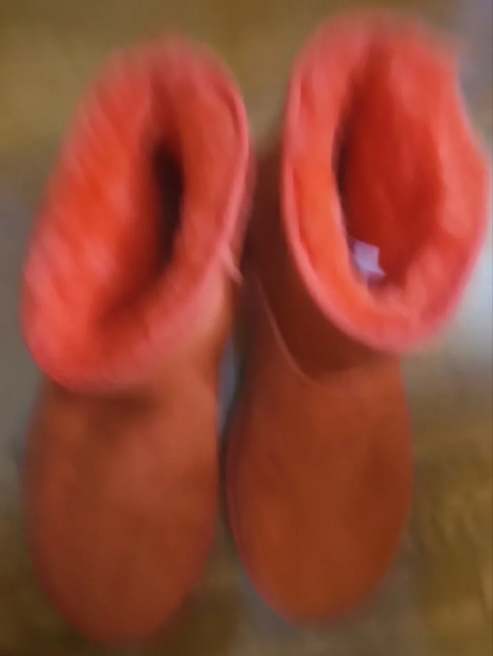 UGG Plush Lined Orange Suede Women's Boots